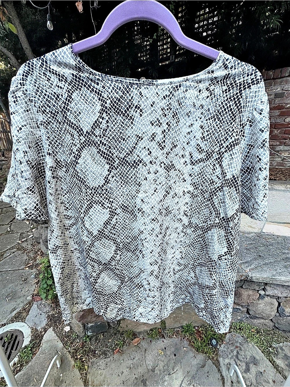 Amour Vert Animal Print Silk Top XL Like New